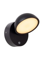 Lucide FINN LED Wandleuchte 12W 360° drehbar Schwarz Sensor IP54 22865/12/30