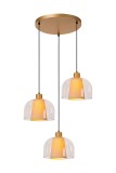 Lucide GUNHILD Pendelleuchte 3x E27 Transparent, Beige 30460/13/60