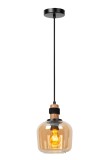 Lucide ILONA Pendelleuchte E27 Amber, Schwarz 45408/18/62