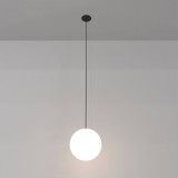 Maytoni Luna LED Pendelleuchte, Hängeleuchte 5W 220cm Schwarz 3000K 90Ra Ø20cm Warmweiss