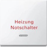 Merten 435119 Wippe mit Kontrollfenster und Aufdruck Heizungsnotschalter, polarweiß glänzend, System M