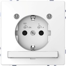 Merten MEG2304-6035 Schutzkontakt-Steckdose mit Lichtauslass und LED-Beleuchtungs-Modul, Berührungsschutz,Steckklemmen, Lotosweiß, System Design