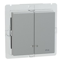 Merten MEG3424-0460 Doppelwippe mit Kontrollfenster IP44, aluminium, System M