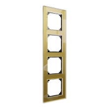 Merten MEG4040-2341 Echtglasrahmen 4fach gold M-Plan