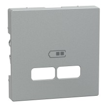 Merten MEG4367-0460 Zentralplatte für USB Ladestation-Einsatz, aluminium, System M