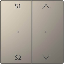 Merten MEG5227-6050 Wippen für Taster-Modul 2fach (Szene1/2, Auf/Ab), Nickelmetallic, System Design