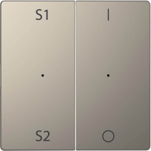 Merten MEG5228-6050 Wippen für Taster-Modul 2fach (Szene1/2, 1/0), Nickelmetallic, System Design