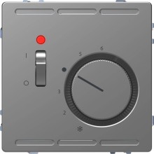 Merten MEG5761-6036 Raumtemperaturregler 24 V mit Schalter und Zentralplatte, Edelstahl, System Design