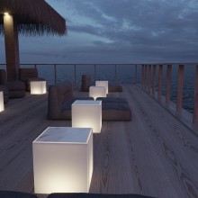 NewGarden BORA MARBLE LED Gartentisch beleuchtet RGB + Fernbedienung E27 Innen & Außen IP65