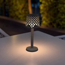 NewGarden GRETITA LED kabellose Tischlampe mit Batterie, Touch antrazit IP44