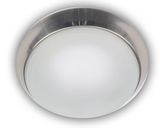 Niermann LED 8W Deckenleuchte satiniert Glas Klarrand, Nickel matt, 25cm, warmweiss, Made in Germany