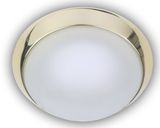 Niermann LED 10W Deckenleuchte satiniert Glas Klarrand, Messing poliert, 30cm, warmweiss, Made in Germany