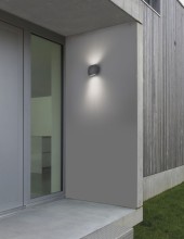 Nova Luce COMO LED Wandleuchte Grau 2x3W IP54 Warmweiss 15x7x11cm 741662