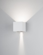 Nova Luce COMO LED Wandleuchte Weiß 2x3W IP54 Warmweiss 11,2x11,2x11,2cm 747406