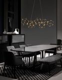 Nova Luce NEBULA LED Pendelleuchte Gold 33,6W Warmweiss 108x32x120cm 9186807