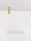 Nova Luce PERLA LED Pendelleuchte Gold 56W Warmweiss 200x62cm dimmbar 9695230