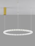 Nova Luce PERLA LED Pendelleuchte Gold 96W Warmweiss 200x104cm dimmbar 9695232