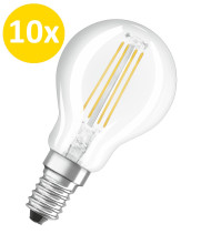 10er-Pack OSRAM Retrofit E14 LED Lampe 4W P40 Filament klar neutralweiss wie 40W 4058075435209