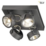 SLV 1000135 KALU LED 4 Wand- und Deckenleuchte square schwarz 3000K 60°