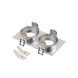 SLV NEW TRIA 155, Deckeneinbauring, L: 17 B: 9 H: 4cm, zweiflammig, IP 20, aluminium 1008009