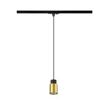 SLV PURI 2.0 Tube, 1 Pendelleuchte, GU10, Pendellänge 200cm, 1x max. 6W, schwarz / gold 1008255