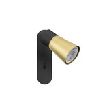 SLV PURI 2.0 Cone, Wand- und Deckenaufbauleuchte, Schalter, rechteckig, 1x max. 6W GU10, schwarz / gold 1008301