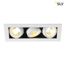 SLV 115531 KADUX 3 GU10 Downlight eckig mattweiss max. 3x50W